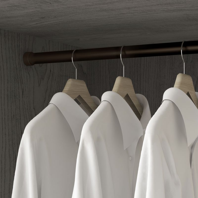 Kit tube de penderie circulaire Ø28, 0,75 m, Moka