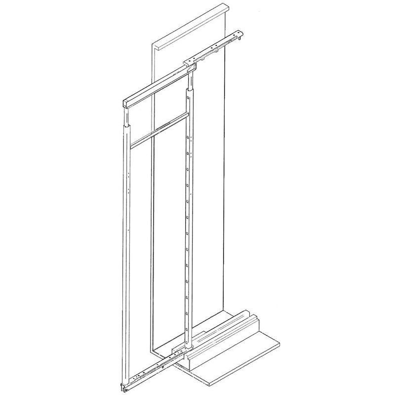 Armoire coulissante complète 6 corbeilles pour caisson de 400mm, Anthracite