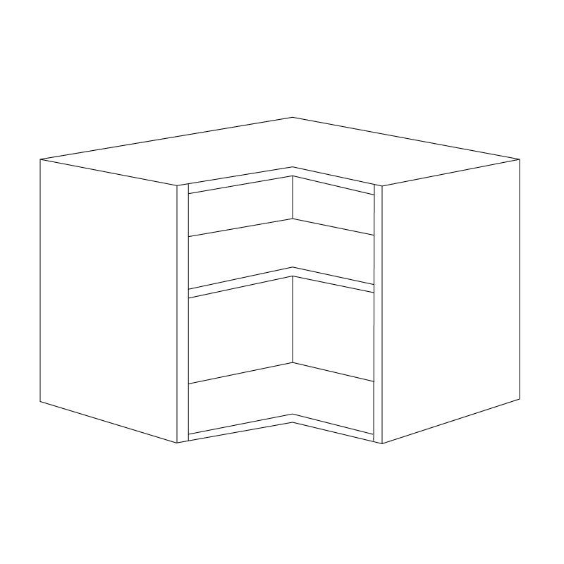 Caisson bas d'angle 2 portes, Hauteur 800mm, Largeur 930mm, Blanc