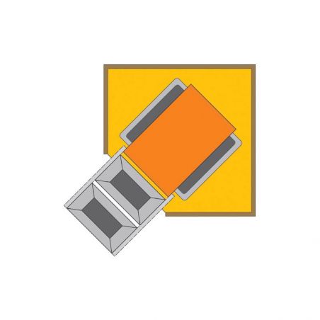 Poubelle d'angle pivotante et coulissante 32L 2 bacs Poubelle d'angle pivotante et coulissante 32L 2 bacs