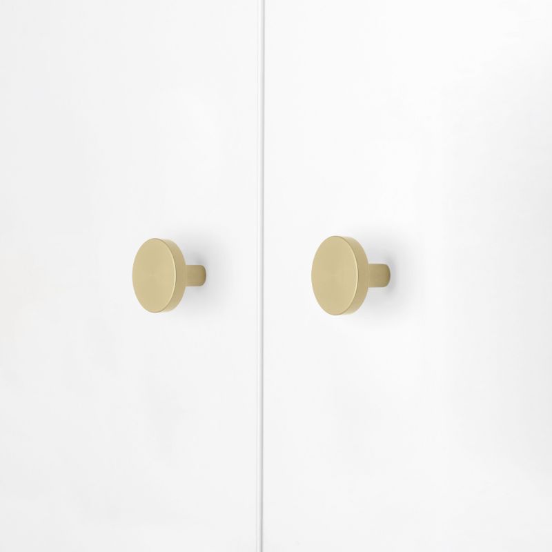 Lot de 10 boutons Uppsala, diamètre 30mm, Aluminium, Or