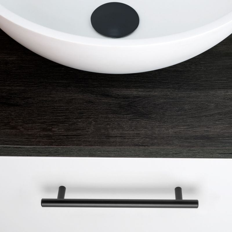 Lot de 10 poignées Orlando, L210mm, entraxe 160mm, Acier, Noir