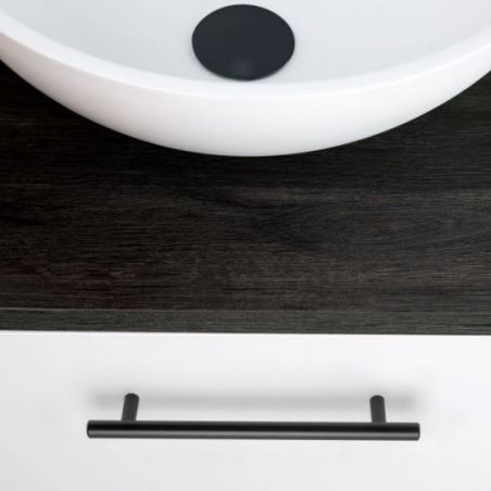 Lot de 10 poignées Orlando, L210mm, entraxe 160mm, Acier, Noir Lot de 10 poignées Orlando, L210mm, entraxe 160mm, Acier, Noir