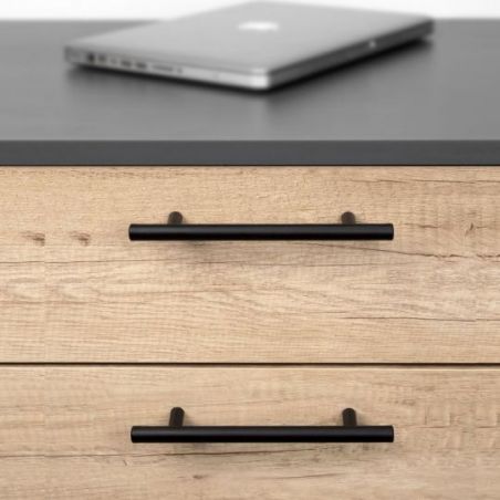 Lot de 10 poignées Orlando, L210mm, entraxe 160mm, Acier, Noir Lot de 10 poignées Orlando, L210mm, entraxe 160mm, Acier, Noir