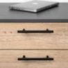 Lot de 10 poignées Orlando, L210mm, entraxe 160mm, Acier, Noir Lot de 10 poignées Orlando, L210mm, entraxe 160mm, Acier, Noir