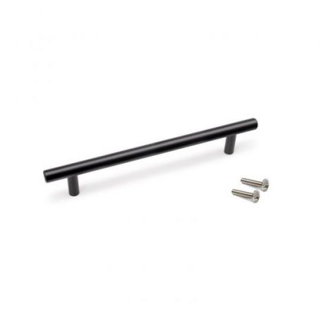 Lot de 10 poignées Orlando, L210mm, entraxe 160mm, Acier, Noir Lot de 10 poignées Orlando, L210mm, entraxe 160mm, Acier, Noir