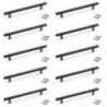 Lot de 10 poignées Orlando, L210mm, entraxe 160mm, Acier, Noir Lot de 10 poignées Orlando, L210mm, entraxe 160mm, Acier, Noir