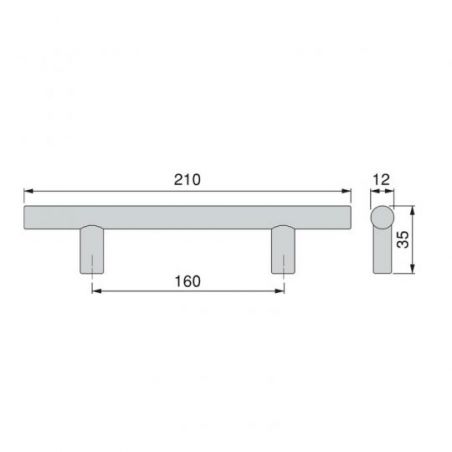 Lot de 10 poignées Orlando, L210mm, entraxe 160mm, Acier, Noir Lot de 10 poignées Orlando, L210mm, entraxe 160mm, Acier, Noir