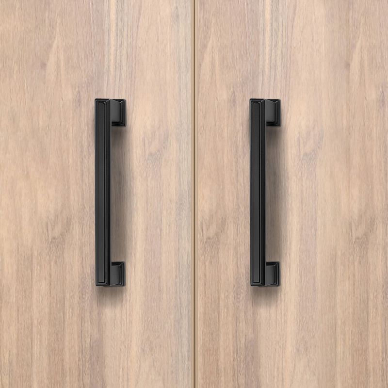 Lot de 5 poignées Tanger, L147.5mm, entraxe 128mm, Zamak , Noir