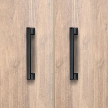 Lot de 5 poignées Tanger, L147.5mm, entraxe 128mm, Zamak , Noir