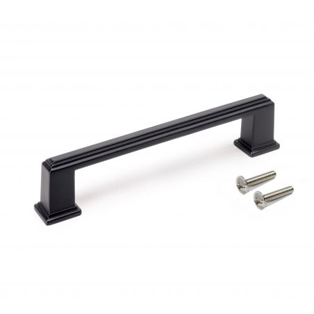 Lot de 5 poignées Tanger, L147.5mm, entraxe 128mm, Zamak , Noir Lot de 5 poignées Tanger, L147.5mm, entraxe 128mm, Zamak , Noir