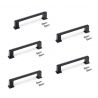 Lot de 5 poignées Tanger, L147.5mm, entraxe 128mm, Zamak , Noir Lot de 5 poignées Tanger, L147.5mm, entraxe 128mm, Zamak , Noir