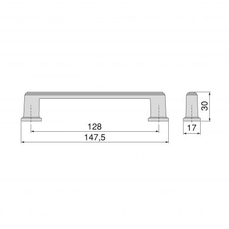 Lot de 5 poignées Tanger, L147.5mm, entraxe 128mm, Zamak , Noir Lot de 5 poignées Tanger, L147.5mm, entraxe 128mm, Zamak , Noir