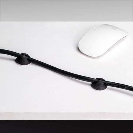 Lot de 2 Chemin de câbles sous bureau, Longueur 430 mm, Acier, Noir Lot de 2 Chemin de câbles sous bureau, Longueur 430 mm, Acier, Noir