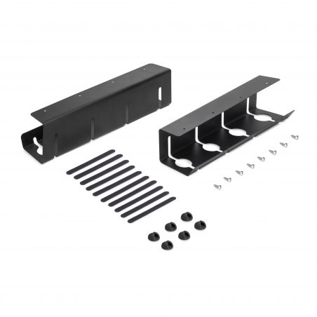 Lot de 2 Chemin de câbles sous bureau, Longueur 430 mm, Acier, Noir Lot de 2 Chemin de câbles sous bureau, Longueur 430 mm, Acier, Noir