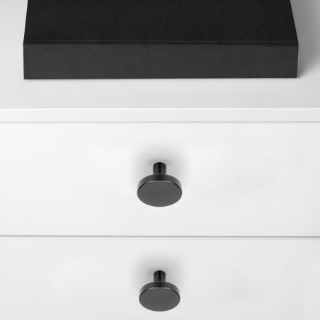 Lot de 10 boutons Cancún, diamètre 28.5mm, Zamak, Noir Lot de 10 boutons Cancún, diamètre 28.5mm, Zamak, Noir