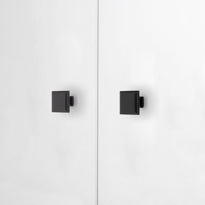 Lot de 10 boutons Ceuta, 31.5x31.5mm, Zamak, Noir