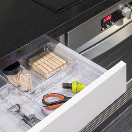 Kit de 10 organisateurs Cube pour tiroirs, Plastique, Transparent Kit de 10 organisateurs Cube pour tiroirs, Plastique, Transparent