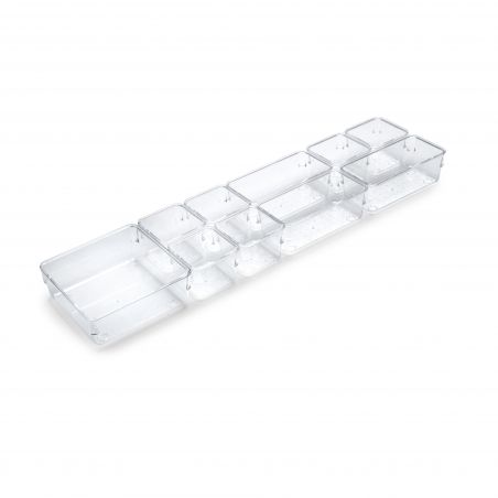 Kit de 10 organisateurs Cube pour tiroirs, Plastique, Transparent Kit de 10 organisateurs Cube pour tiroirs, Plastique, Transparent