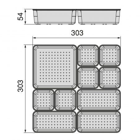 Kit de 10 organisateurs Cube pour tiroirs, Plastique, Transparent Kit de 10 organisateurs Cube pour tiroirs, Plastique, Transparent