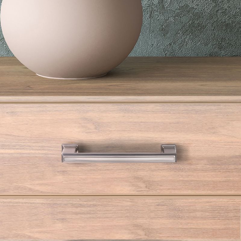 Lot de 5 poignées Tanger, L147.5mm, entraxe 128mm, Zamak, Nickel satiné