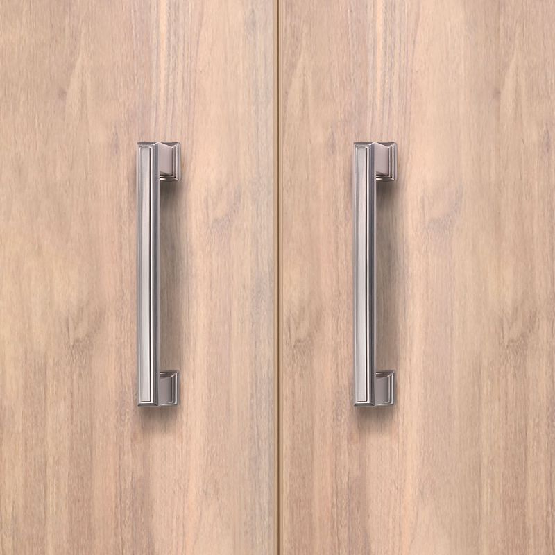 Lot de 5 poignées Tanger, L147.5mm, entraxe 128mm, Zamak, Nickel satiné