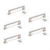 Lot de 5 poignées Tanger, L147.5mm, entraxe 128mm, Zamak, Nickel satiné Lot de 5 poignées Tanger, L147.5mm, entraxe 128mm, Zamak, Nickel satiné