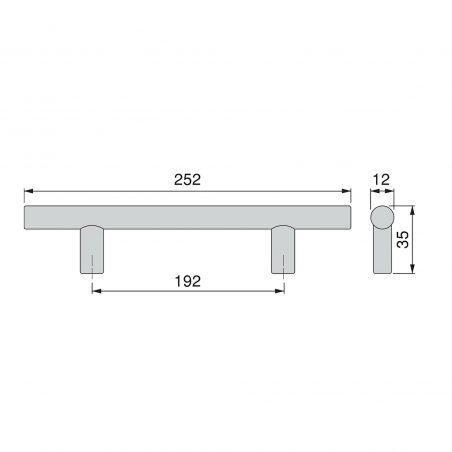 Lot de 10 poignées Orlando, L252mm, entraxe 192mm, Acier, N Lot de 10 poignées Orlando, L252mm, entraxe 192mm, Acier, N