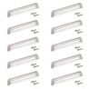 Lot de 10 poignées Canton, L142mm, entraxe 128mm, Zamak, Nickel satiné Lot de 10 poignées Canton, L142mm, entraxe 128mm, Zamak, Nickel satiné