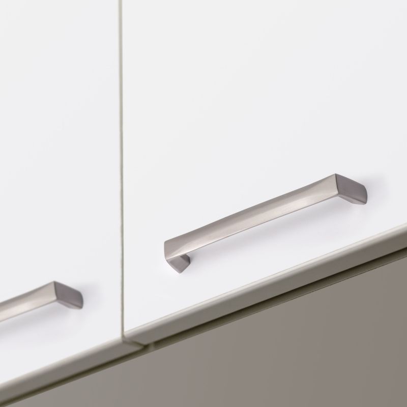 Lot de 10 poignées Canton, L206mm, entraxe 192mm, Zamak, Nickel satiné