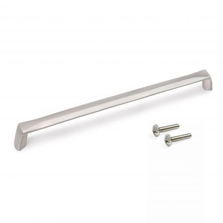 Lot de 10 poignées Canton, L206mm, entraxe 192mm, Zamak, Nickel satiné Lot de 10 poignées Canton, L206mm, entraxe 192mm, Zamak, Nickel satiné