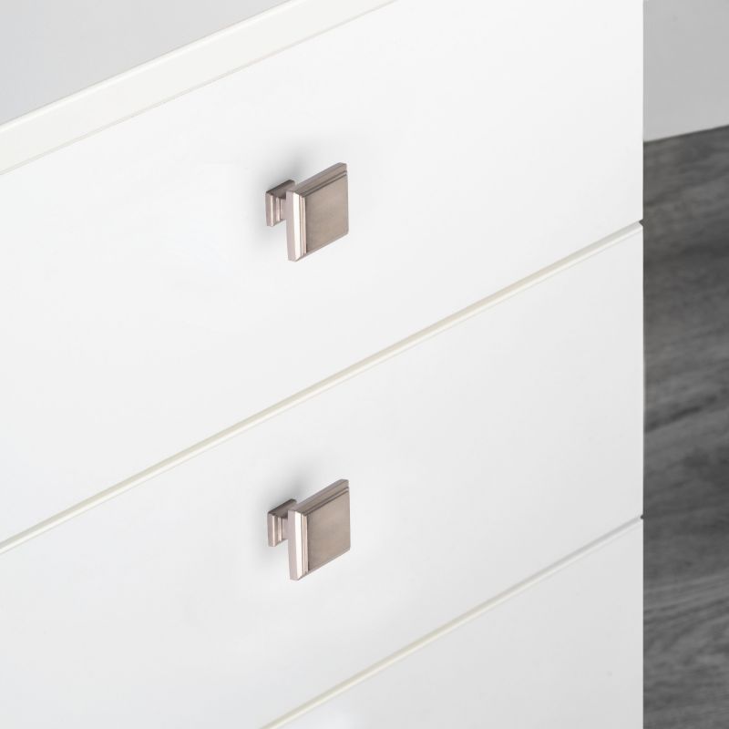 Lot de 10 boutons Ceuta, 31.5x31.5mm, Zamak, Nickel satiné