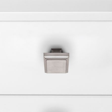 Lot de 10 boutons Ceuta, 31.5x31.5mm, Zamak, Nickel satiné