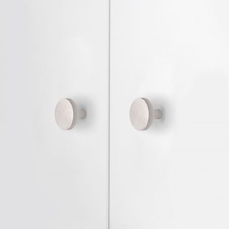 Lot de 10 boutons Uppsala, diamètre 30mm, Aluminium, Inox brossé Lot de 10 boutons Uppsala, diamètre 30mm, Aluminium, Inox brossé