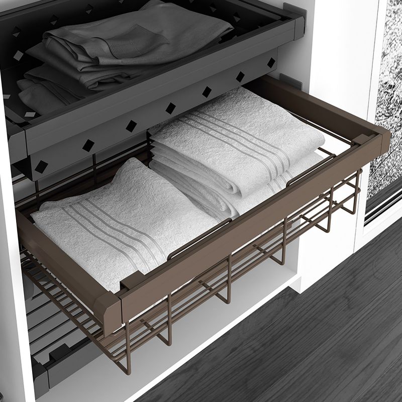 Kit panier en fil avec cadre coulissant pour caisson de 900 mm, Moka