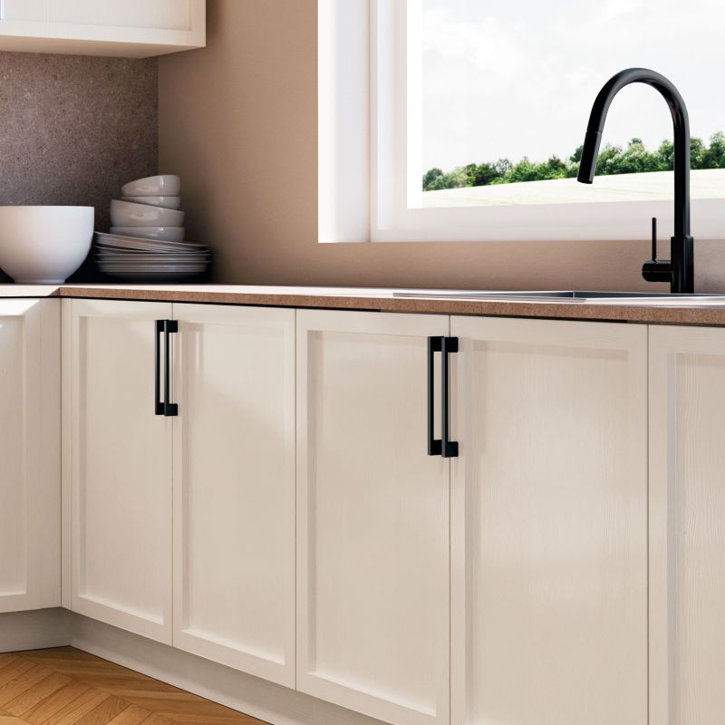 Lot de 5 poignées Montréal, L192mm, entraxe 160mm, Zamak, Noir