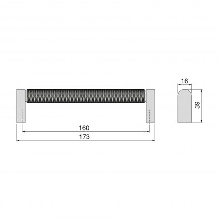 Lot de 5 poignées Bergen, L173mm, entraxe 160mm, Aluminium , Or Lot de 5 poignées Bergen, L173mm, entraxe 160mm, Aluminium , Or