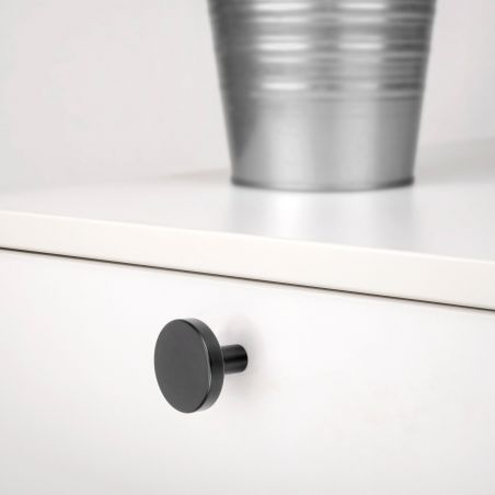 Lot de 10 boutons Uppsala, diamètre 30mm, Aluminium, Noir Lot de 10 boutons Uppsala, diamètre 30mm, Aluminium, Noir