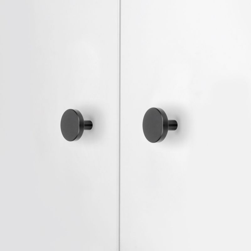 Lot de 10 boutons Uppsala, diamètre 30mm, Aluminium, Noir