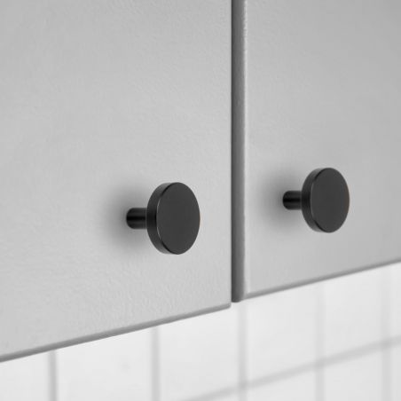 Lot de 10 boutons Uppsala, diamètre 30mm, Aluminium, Noir Lot de 10 boutons Uppsala, diamètre 30mm, Aluminium, Noir