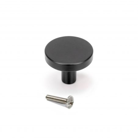 Lot de 10 boutons Uppsala, diamètre 30mm, Aluminium, Noir Lot de 10 boutons Uppsala, diamètre 30mm, Aluminium, Noir