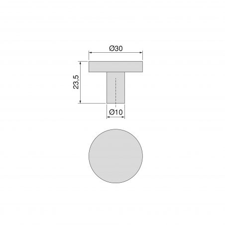 Lot de 10 boutons Uppsala, diamètre 30mm, Aluminium, Noir Lot de 10 boutons Uppsala, diamètre 30mm, Aluminium, Noir