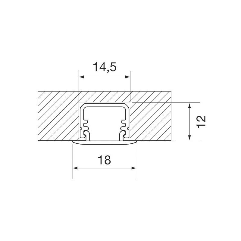 Mini réglette à LED 12V Malindi, Longueur 372mm, Sans interrupteur