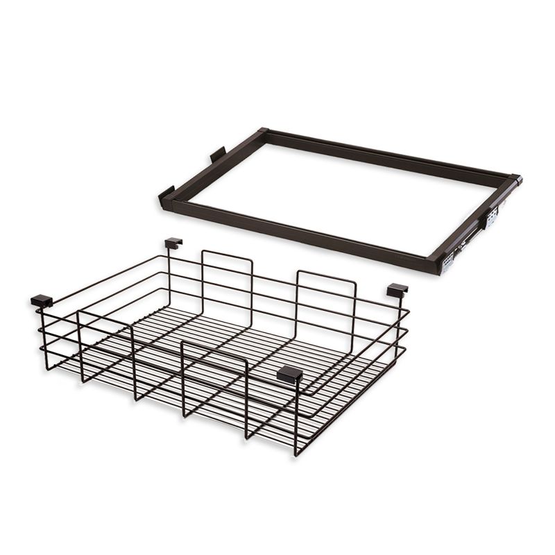 Kit panier en fil avec cadre coulissant pour caisson de 900 mm, Moka