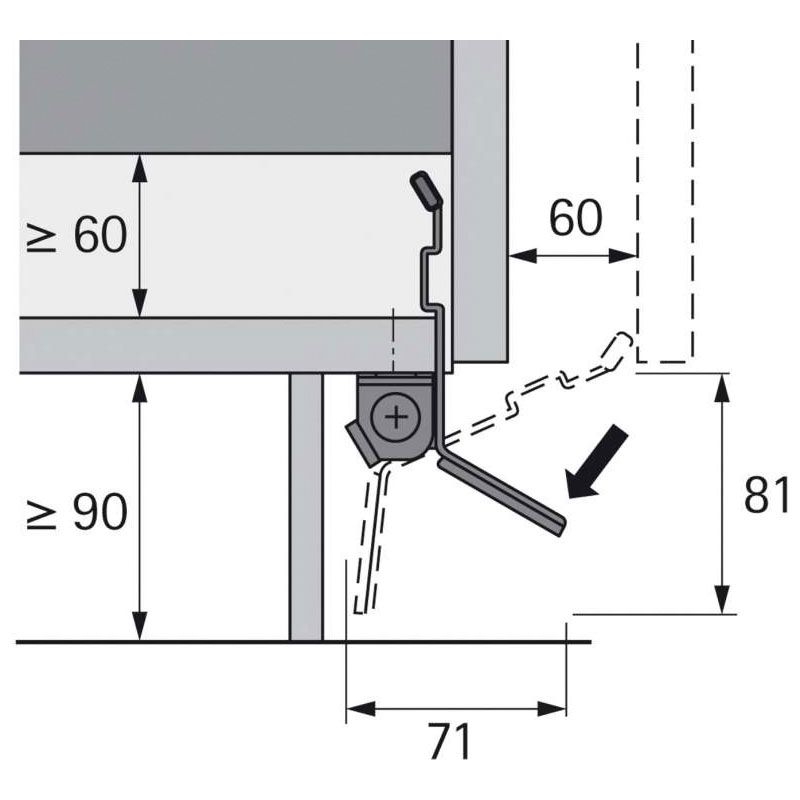Kit pédale pour ouverture automatique d'une poubelle coulissante