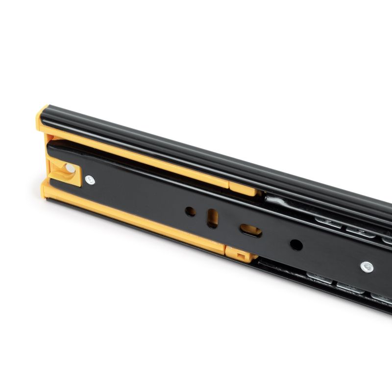 Lot de 5 Coulisses roulement à billes, hauteur 45mm, profondeur 550mm, sortie totale, fermeture souple, Noir