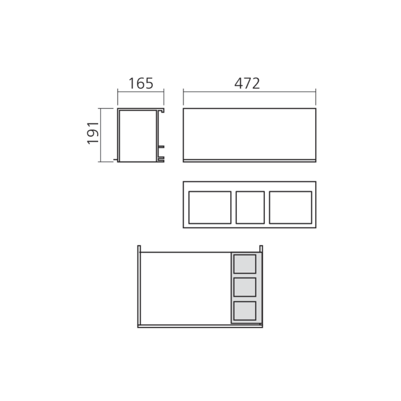 Bac SIDEBOX multi-usages pour tiroir TANDEMBOX