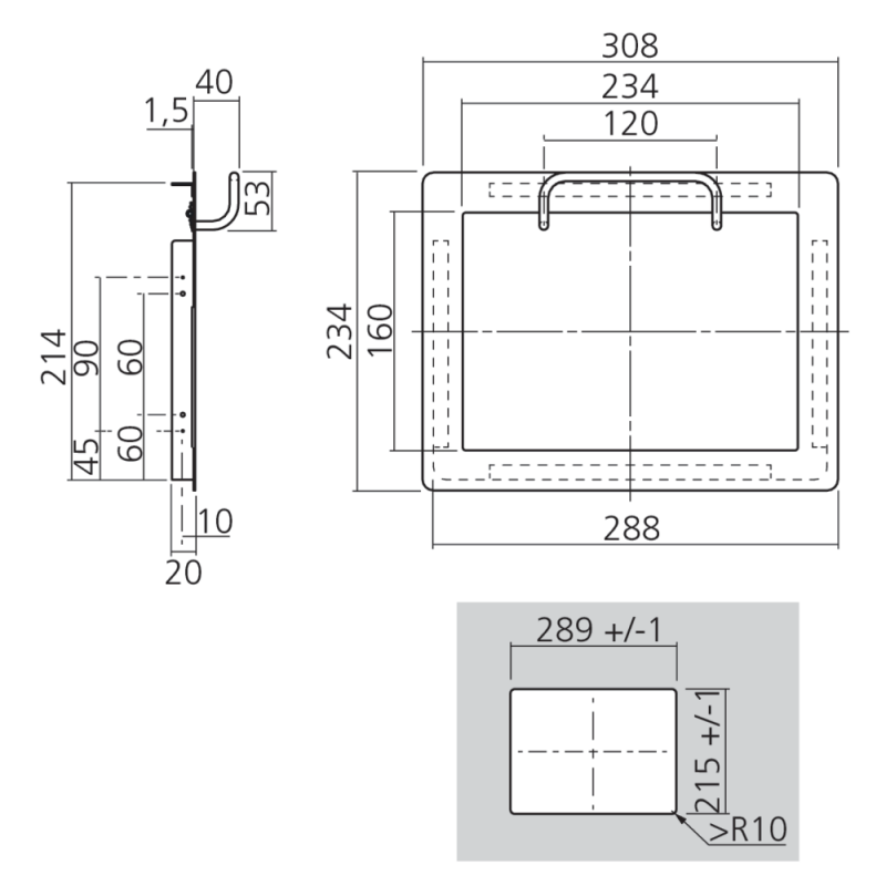 Trappe encastrable inox pour vide-ordures