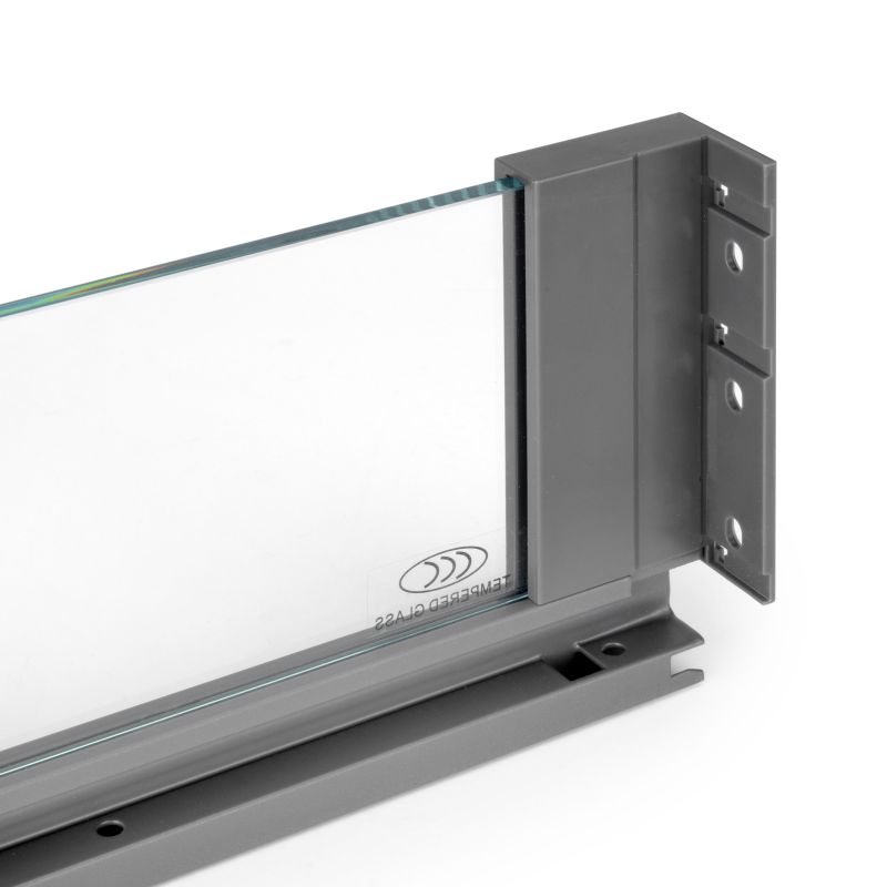 Tiroir Vertex 40 kg hauteur 131 mm avec côtés en verre, profondeur 500 mm, Gris anthracite