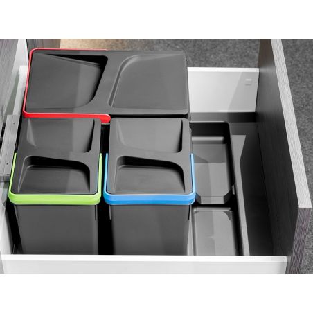 Base Recycle 800 mm pour poubelles de tiroir, 3 emplacements, Gris anthracite Base Recycle 800 mm pour poubelles de tiroir, 3 emplacements, Gris anthracite